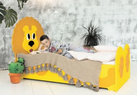 Кровать детская Лева 1.6 Желтый/Оранжевый в Муромцево - muromcevo.katalogmebeli.com | фото