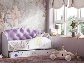 Кровать детская Звездочка Белый/Фиолетовый в Муромцево - muromcevo.katalogmebeli.com | фото 1