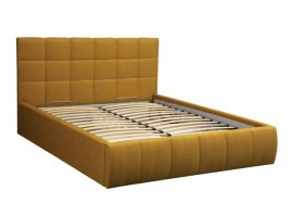 Кровать "Диана" ш. 1400 (Н=1010мм) (жаккард горчица) в Муромцево - muromcevo.katalogmebeli.com | фото