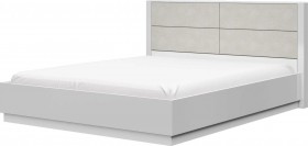 Кровать двойная 1400х2000 Вива (Белый/Белый глянец/Платина) в Муромцево - muromcevo.katalogmebeli.com | фото
