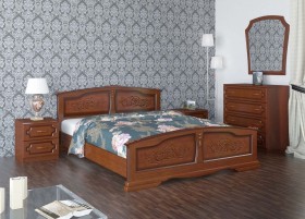 Кровать Елена из массива сосны 1200*2000 Орех в Муромцево - muromcevo.katalogmebeli.com | фото 1