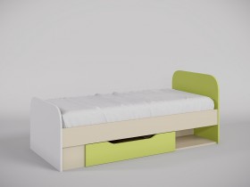 Кровать Эппл 1650х750 (Зеленый/Белый/корпус Клен) в Муромцево - muromcevo.katalogmebeli.com | фото