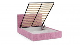 Кровать Гамма ш. 1400 (с основанием для хранения) (велюр тенерифе розовый) в Муромцево - muromcevo.katalogmebeli.com | фото 3