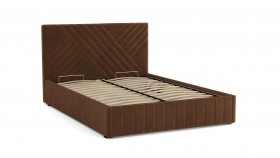 Кровать Гамма ш. 1400 (с основанием для хранения) (велюр тенерифе шоколад) в Муромцево - muromcevo.katalogmebeli.com | фото 3