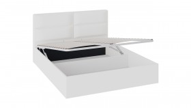 Кровать «Глосс» с мягкой обивкой и подъемным механизмом тип 1 (1600) (Белая) в Муромцево - muromcevo.katalogmebeli.com | фото 2