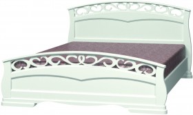 Кровать Грация-1 из массива сосны 1600*2000 Белый античный в Муромцево - muromcevo.katalogmebeli.com | фото 5