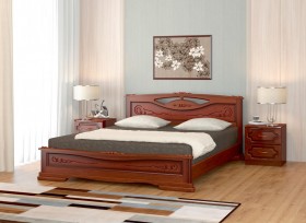 Кровать Карина-7 из массива сосны 1400*2000 Орех в Муромцево - muromcevo.katalogmebeli.com | фото