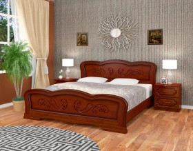 Кровать Карина-8 из массива сосны 1600*2000 Орех в Муромцево - muromcevo.katalogmebeli.com | фото 1