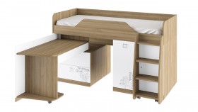 Кровать комбинированная «Оксфорд» (Ривьера/Белый с рисунком) в Муромцево - muromcevo.katalogmebeli.com | фото 3