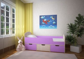 Кровать Малыш-мини Дуб молочный/Ирис в Муромцево - muromcevo.katalogmebeli.com | фото
