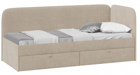 Кровать «Молли» с мягкой обивкой (900) тип 1 (Микровелюр Scandi Cream 03) в Муромцево - muromcevo.katalogmebeli.com | фото