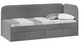 Кровать «Молли» с мягкой обивкой (900) тип 1 (Микровелюр Scandi Graphite 22) в Муромцево - muromcevo.katalogmebeli.com | фото
