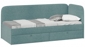 Кровать «Молли» с мягкой обивкой (900) тип 1 (Микровелюр Scandi Indigo 11) в Муромцево - muromcevo.katalogmebeli.com | фото