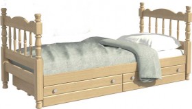 Кровать одинарная Аленка из массива сосны 800*1890 Сосна в Муромцево - muromcevo.katalogmebeli.com | фото 1