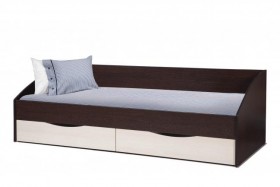 Кровать одинарная "Фея - 3" (симметричная) New (венге / вудлайн кремовый / ДВПО: белый) в Муромцево - muromcevo.katalogmebeli.com | фото