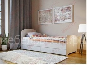 Кровать односпальная ЛДСП 800 с ящиками Дуб выбеленный в Муромцево - muromcevo.katalogmebeli.com | фото