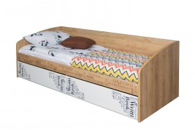 Кровать с 2 ящиками «Оксфорд» (Ривьера/Белый с рисунком) в Муромцево - muromcevo.katalogmebeli.com | фото 3