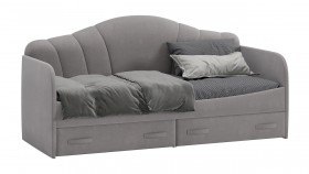 Кровать с мягкой спинкой и ящиками «Сабрина» 900 Светло-серый в Муромцево - muromcevo.katalogmebeli.com | фото
