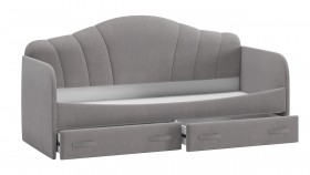 Кровать с мягкой спинкой и ящиками «Сабрина» 900 Светло-серый в Муромцево - muromcevo.katalogmebeli.com | фото 2