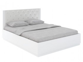 Кровать с ПМ М25 Спальня Тиффани (белый текстурный) в Муромцево - muromcevo.katalogmebeli.com | фото