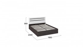 Кровать с подъемным механизмом «Фьюжн» Белый глянец/Венге Линум в Муромцево - muromcevo.katalogmebeli.com | фото 3