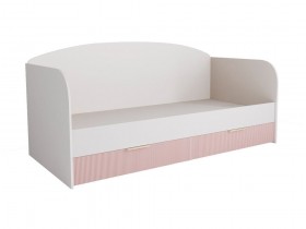 Кровать с ящиками ДКД 2000.1 Лавис (Белый софт/Роза/корпус Белый) в Муромцево - muromcevo.katalogmebeli.com | фото