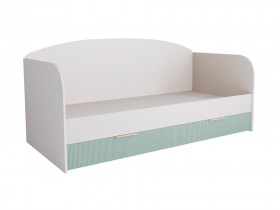 Кровать с ящиками ДКД 2000.1 Лавис (Белый софт/Зеленый софт/корпус Белый) в Муромцево - muromcevo.katalogmebeli.com | фото