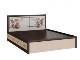 Кровать с ящиками 1,6м Мальта (Дуб венге/Дуб беленый) в Муромцево - muromcevo.katalogmebeli.com | фото