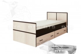 Кровать Сакура с настилом и ящиками 0,9 (Венге/Лоредо) в Муромцево - muromcevo.katalogmebeli.com | фото
