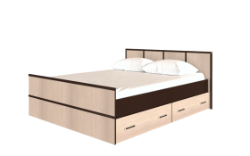 Кровать Сакура с настилом и ящиками 1,4 (Венге/Лоредо) в Муромцево - muromcevo.katalogmebeli.com | фото