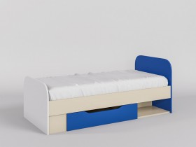Кровать Скай люкс 1650х750 (Синий/Белый/корпус Клен) в Муромцево - muromcevo.katalogmebeli.com | фото