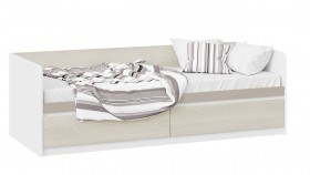 Кровать «Сканди» с 2 ящиками Дуб Гарден/Белый/Глиняный серый в Муромцево - muromcevo.katalogmebeli.com | фото