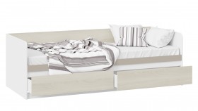 Кровать «Сканди» с 2 ящиками Дуб Гарден/Белый/Глиняный серый в Муромцево - muromcevo.katalogmebeli.com | фото 2