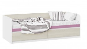 Кровать «Сканди» с 2 ящиками Дуб Гарден/Белый/Лиловый в Муромцево - muromcevo.katalogmebeli.com | фото