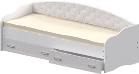 Кровать Софа-7 с мягкой спинкой (800х2000) Белый в Муромцево - muromcevo.katalogmebeli.com | фото 1