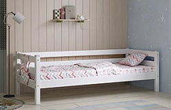 Кровать Соня Вариант 2 с задней защитой Белый полупрозрачный в Муромцево - muromcevo.katalogmebeli.com | фото