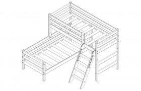 Кровать Соня вариант 8 угловая с наклонной лестницей Белый полупрозрачный в Муромцево - muromcevo.katalogmebeli.com | фото 4