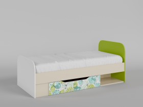 Кровать Твит 1650х750 (Белый/Зеленый/корпус Клен) в Муромцево - muromcevo.katalogmebeli.com | фото