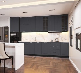 Кухонный гарнитур 1,8м Луксор высокие модули (Клен серый/корпус венге) в Муромцево - muromcevo.katalogmebeli.com | фото 1