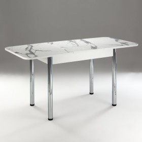 Кухонный стол 1100*700/400 ф 2 Пластик, мрамор белый в Муромцево - muromcevo.katalogmebeli.com | фото 2