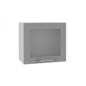 Квадро ВПГС 500 шкаф верхний горизонтальный со стеклом высокий (Железо/корпус Серый) в Муромцево - muromcevo.katalogmebeli.com | фото