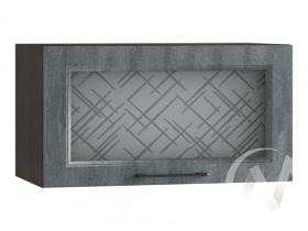 Либерти Шкаф верхний горизонтальный со стеклом ШВГС 609 (Холст грей/корпус венге) в Муромцево - muromcevo.katalogmebeli.com | фото