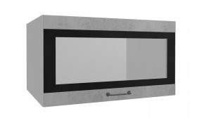 Лофт ВПГСФ 800 шкаф верхний горизонтальный со стеклом высокий с фотопечатью (Бетон светлый/корпус Серый) в Муромцево - muromcevo.katalogmebeli.com | фото