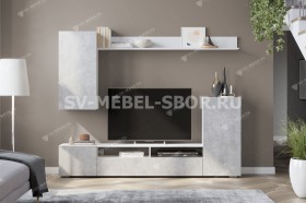 Мебель для гостиной МГС 4 (Белый/Цемент светлый) в Муромцево - muromcevo.katalogmebeli.com | фото