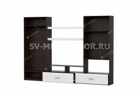 Мебель для гостиной МГС 7 Исполнение 1 Дуб Венге/Белый глянец в Муромцево - muromcevo.katalogmebeli.com | фото