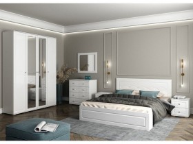 Модульная спальня Барселона (Белый/Белый глянец) в Муромцево - muromcevo.katalogmebeli.com | фото