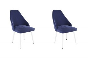 Набор стульев Милан 2 шт (синий велюр/белый) в Муромцево - muromcevo.katalogmebeli.com | фото