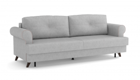 Оливер / диван - кровать 3-х местн. (еврокнижка) (велюр велутто серебряный 52 в Муромцево - muromcevo.katalogmebeli.com | фото