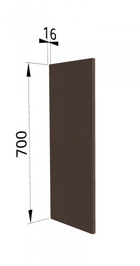 Панель торцевая П Квадро (для шкафа верхнего) Шоколад кожа в Муромцево - muromcevo.katalogmebeli.com | фото