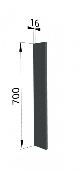 Панель торцевая ПТ 400 Квадро (для шкафа торцевого верхнего) Железо в Муромцево - muromcevo.katalogmebeli.com | фото